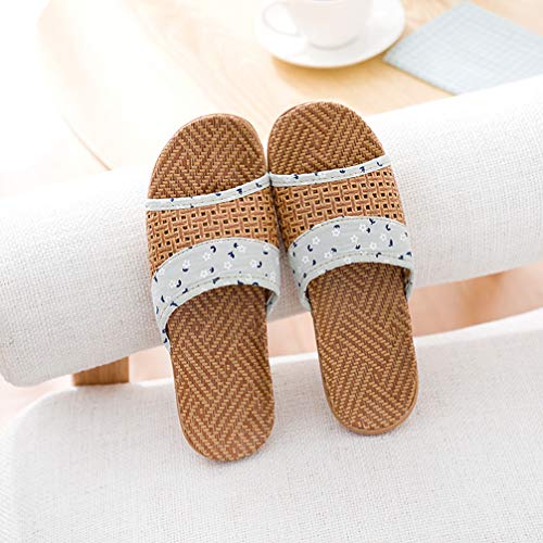 House Slippers Slippers Tatami Indoor Open Toe for Men Women 1 Pair Green3