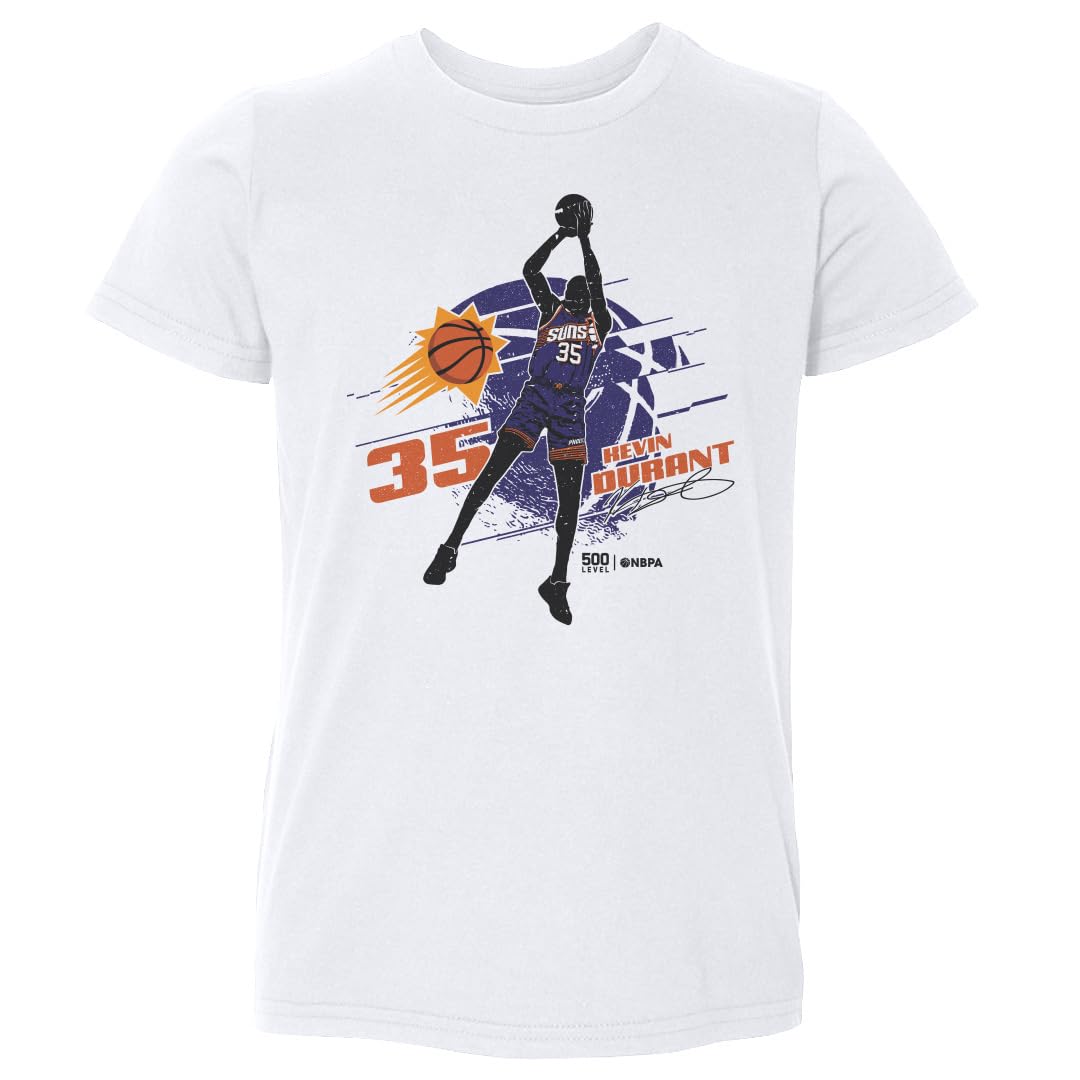 500 LEVEL Kevin Durant Phoenix Suns Toddler Shirt - Kevin Durant Phoenix Suns Silhouette (White, 3T)