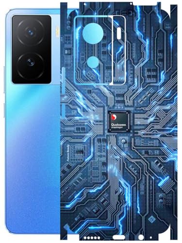 Image of AtOdds - Full Body Back Screen Guard Protector Film - Lamination Wrap Skin Sticker Compatible with IQOO Z7 (5G) | Scratchproof Matte Finish (Circuit)