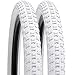 YunSCM 2Pcs 20 Zoll Weiß Fahrradreifen 20x2.125 Mantel 57-406 kompatibel 20x2.10 20 x 2.125 Stadt/Straße Reifen