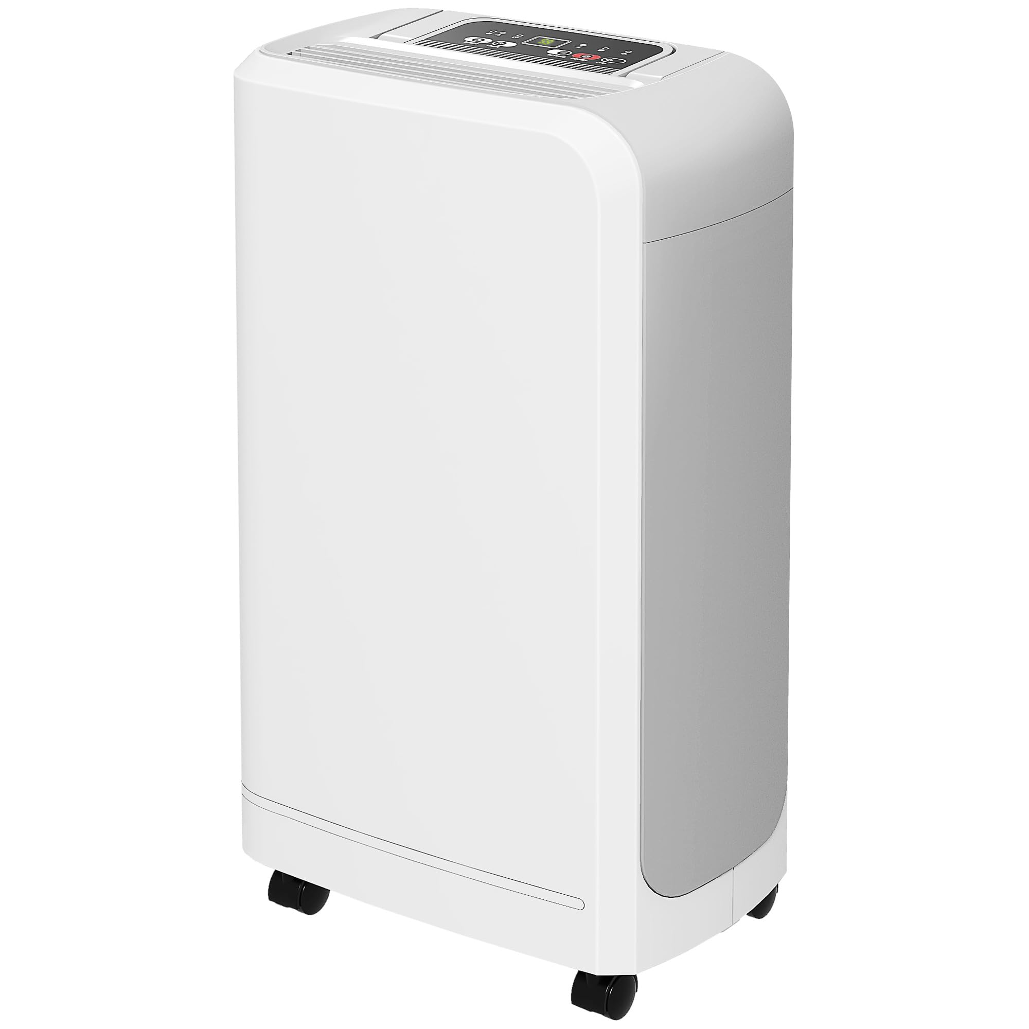 HOMCOM Deumidificatore Portatile 12L/24h per 18㎡ con 4 Funzioni Bianco | Serbatoio da 800mL, Deumidificatore Casa Muffa con Filtro, Maniglia, Display, Timer 24 Ore, Ruote, Spegnimento Automatico