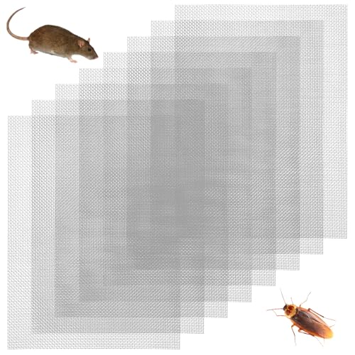 8 Pcs 304 Stainless Steel Wire Mesh Sheets Metal Rodent Meshes 20 Meshes Mouse Rat Proof Rodent Control Mesh Panels Sheets for Air Bricks Air Vents Covers Screen Netting(150 x 210 mm)