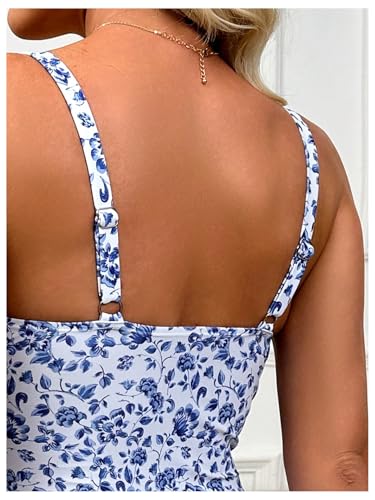 Floerns Women's One Piece Swimsuits Floral Ruched Bust Tummy Control Bathing Suit4
