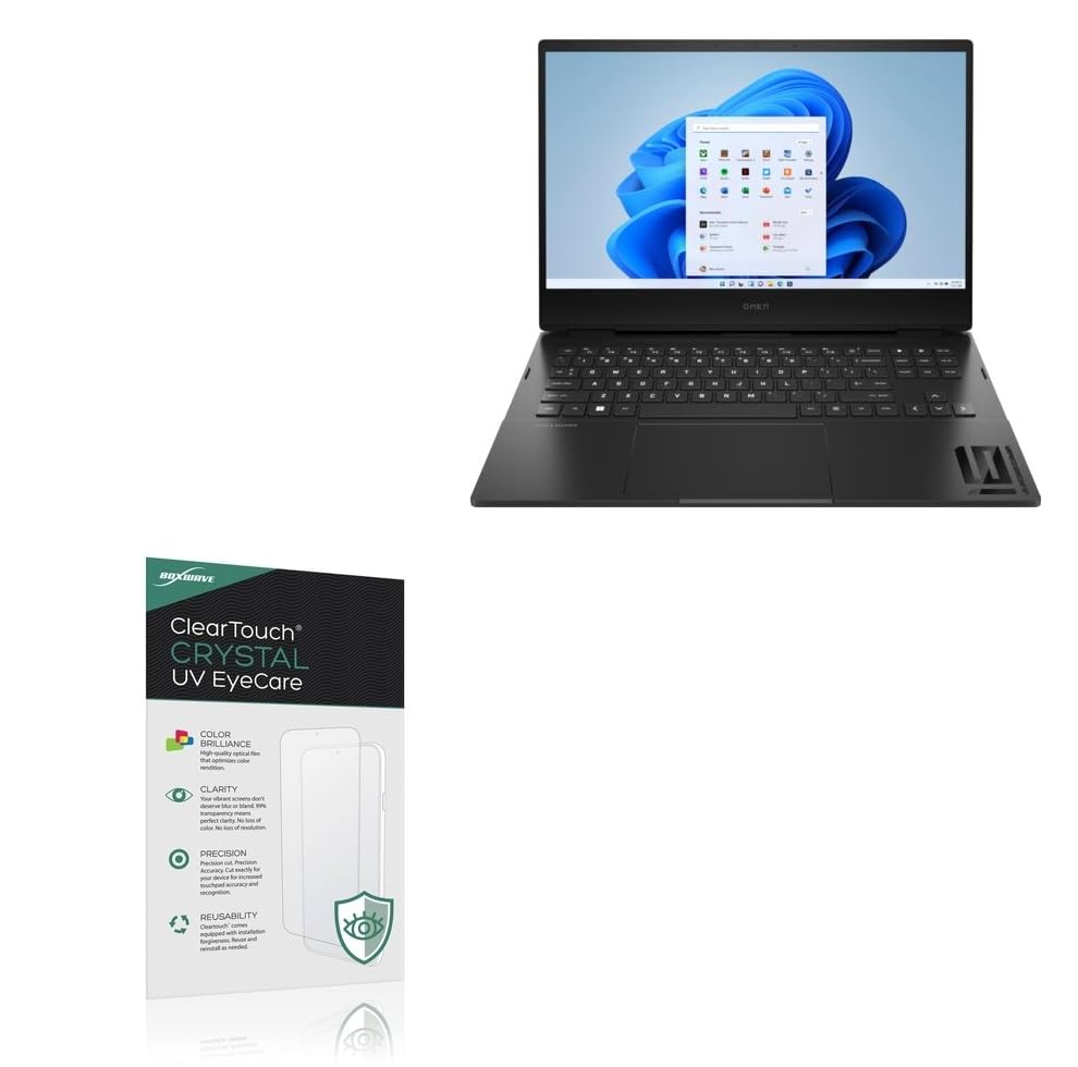 BoxWave Screen Protector Compatible With HP Omen 16 (16-k0747) - ClearTouch Crystal Anti-UV EyeCare (2-Pack), Filters out Harmful Blue Light Reduce Fatigue