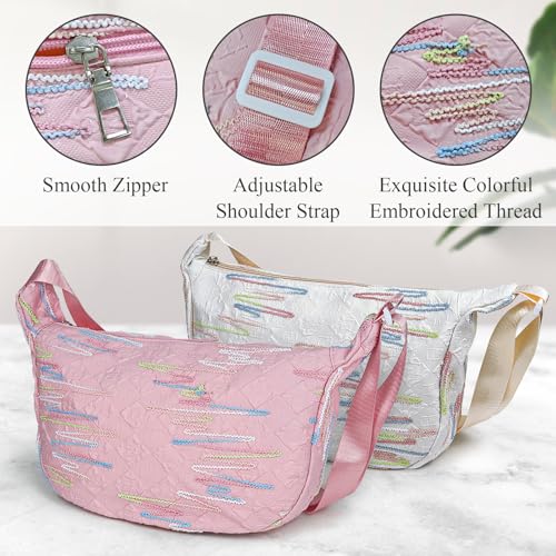 Crossbody Bag for Women, Shoulder Bag with Widen & Adjustable Shoulder Strap, Embroidered Large Shoulder Bag3