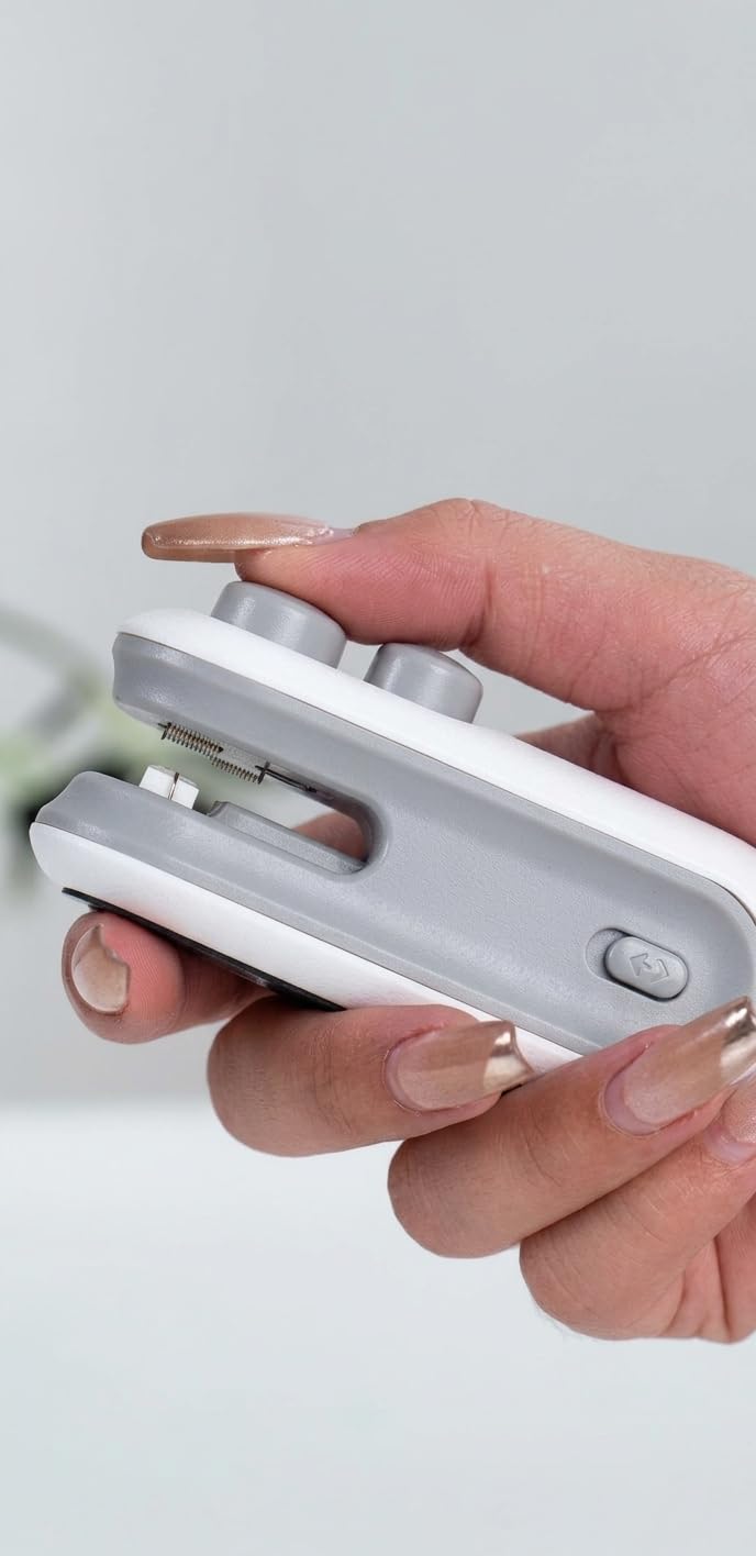 Mini Bag Sealer, Handheld Heat Sealing Machine, Portable, White and Grey, Compact Design-image-25