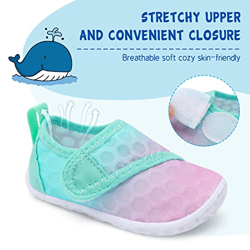 Image of LeIsfIt Toddler Water Shoes Boys Girls Barefoot Aqua Socks Kids Breathable Quick-Dry Swim Shoes for Beach Pool Surf