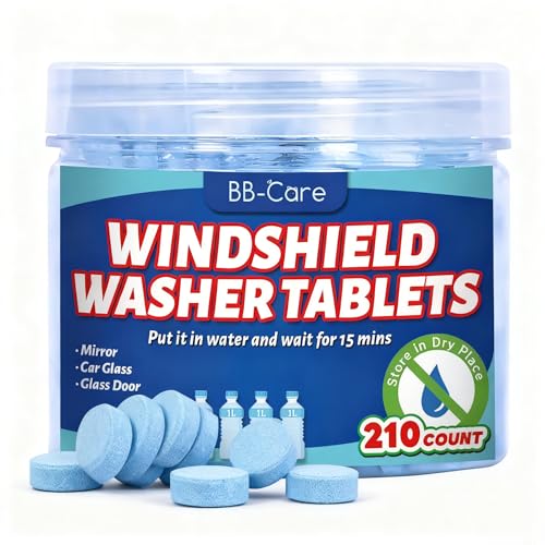 210 PCS Windshield Washer Cleaning Tablets Car Glass Cleaner Concentrate Effervescent Formula for Auto and Windows