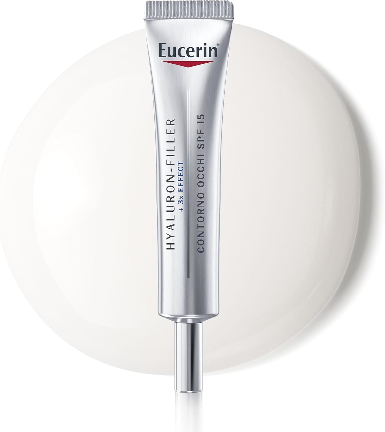 Eucerin Hyaluron-Filler Contorno Occhi SPF15 15 ml, Crema contorno occhi antirughe e antiage, Formula con Acido Ialuronico e protezione UVA SPF 15 per tutti i tipi di pelle