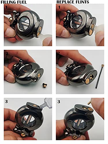 Encendedor de bolsillo antiguo de queroseno negro miniatura 5