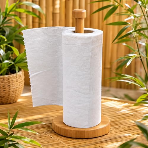 Image of LIFTOFF Bamboo Kitchen Towel Roll Reusable - 40 Sheets Washable Cleaning Wipes Up to 4000 Uses Ultra Absorbent - Eco-Friendly Alternative to Paper Towels-Multipurpose Kitchen & Home Use - Pack of 2
