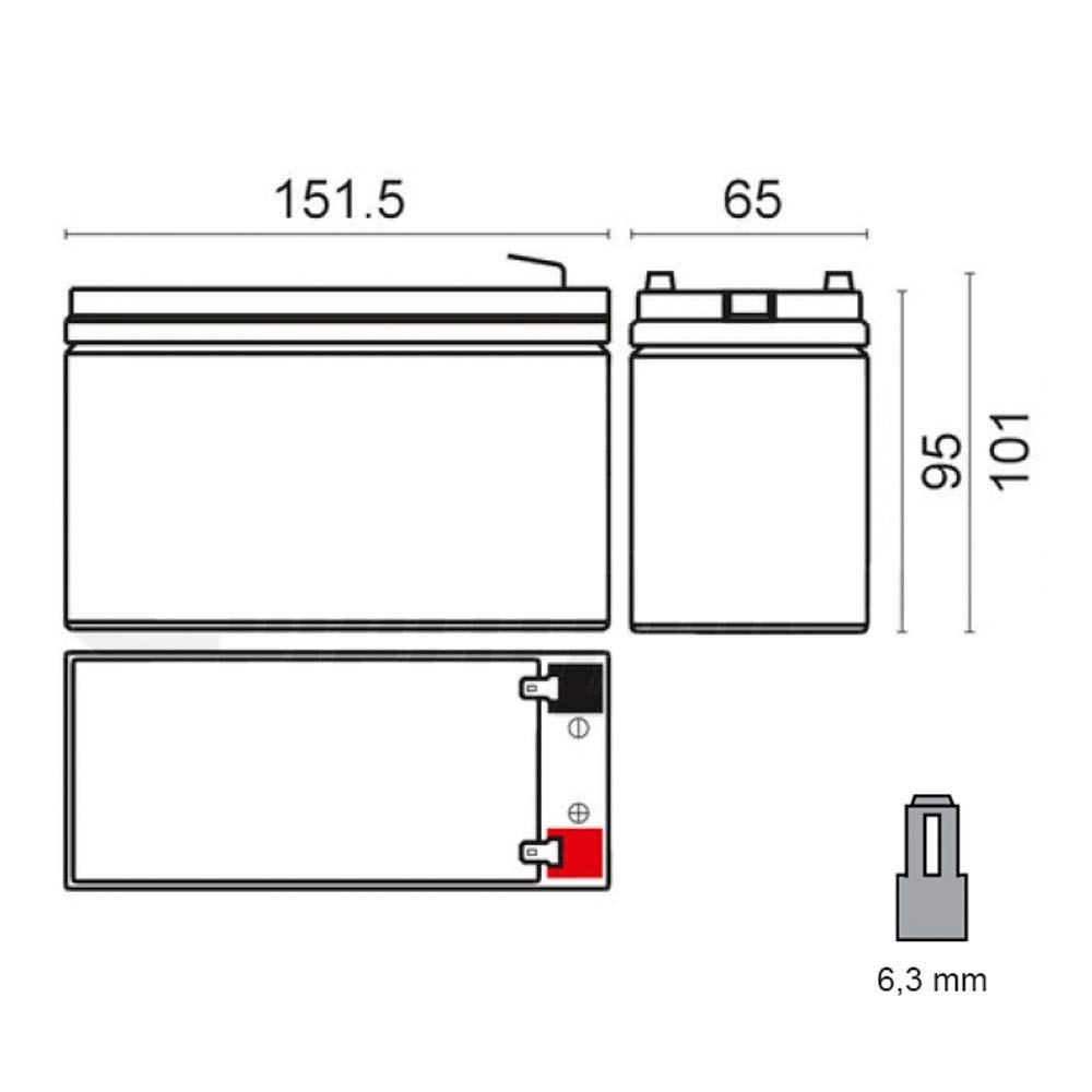 Batteria Lead Acid AGM 12V 10Ah Ricaricabile Ermetica per UPS Bici Elettriche