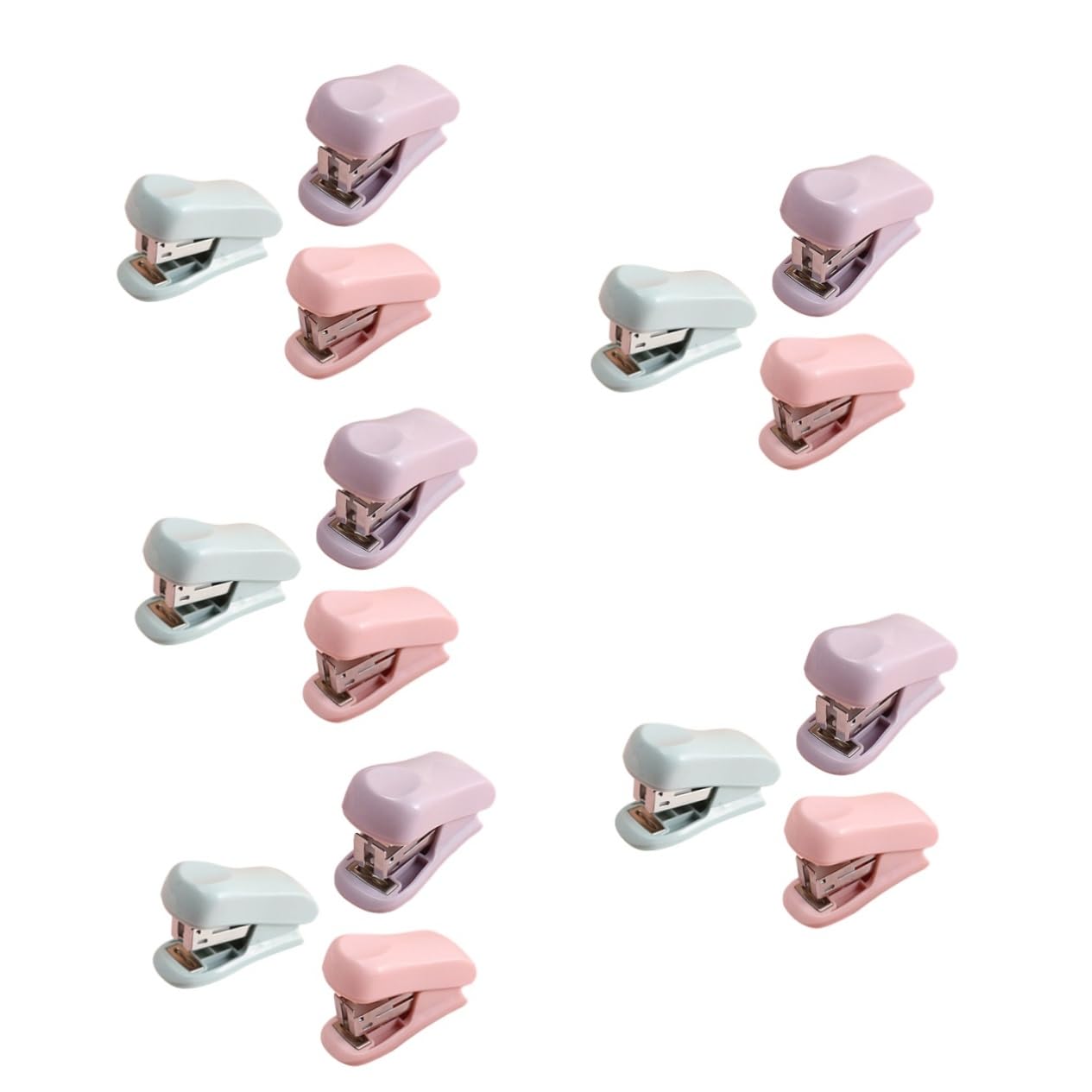 NUOBESTY 5 Ensembles Mini Agrafeuse Papeterie De Bureau Agrafeuse À Main En Plastique Petite Papeterie Esthétique De Bureau Mignonne De 3 pièces * 5