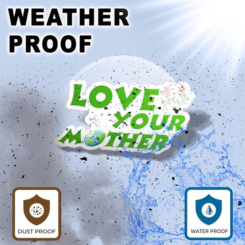 Image of Love Your Mother Vinyl Waterproof Sticker Decal with Earth Design for Laptop Water Bottle Sticker 5 Inch