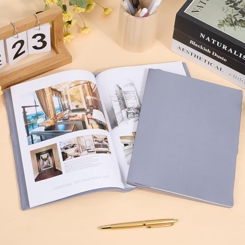 CRASPIRE 2Pcs Stretchable Book Covers Gray Book Cover 9 x 14in Notebook Wrap Sleeve Up to 9 x 11in Elastic Rectangle Cloth Protect Washable Reusable Book Sleeves for Hardcover Books Paperback Textbook - Image 3