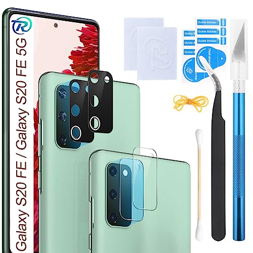 RongZy 2 Pièces Lentille en Verre Caméra Arrière pour Samsung Galaxy S20 FE/Galaxy S20 FE 5G Verre Caméra Arrière Cache Remplacement avec Kit de...