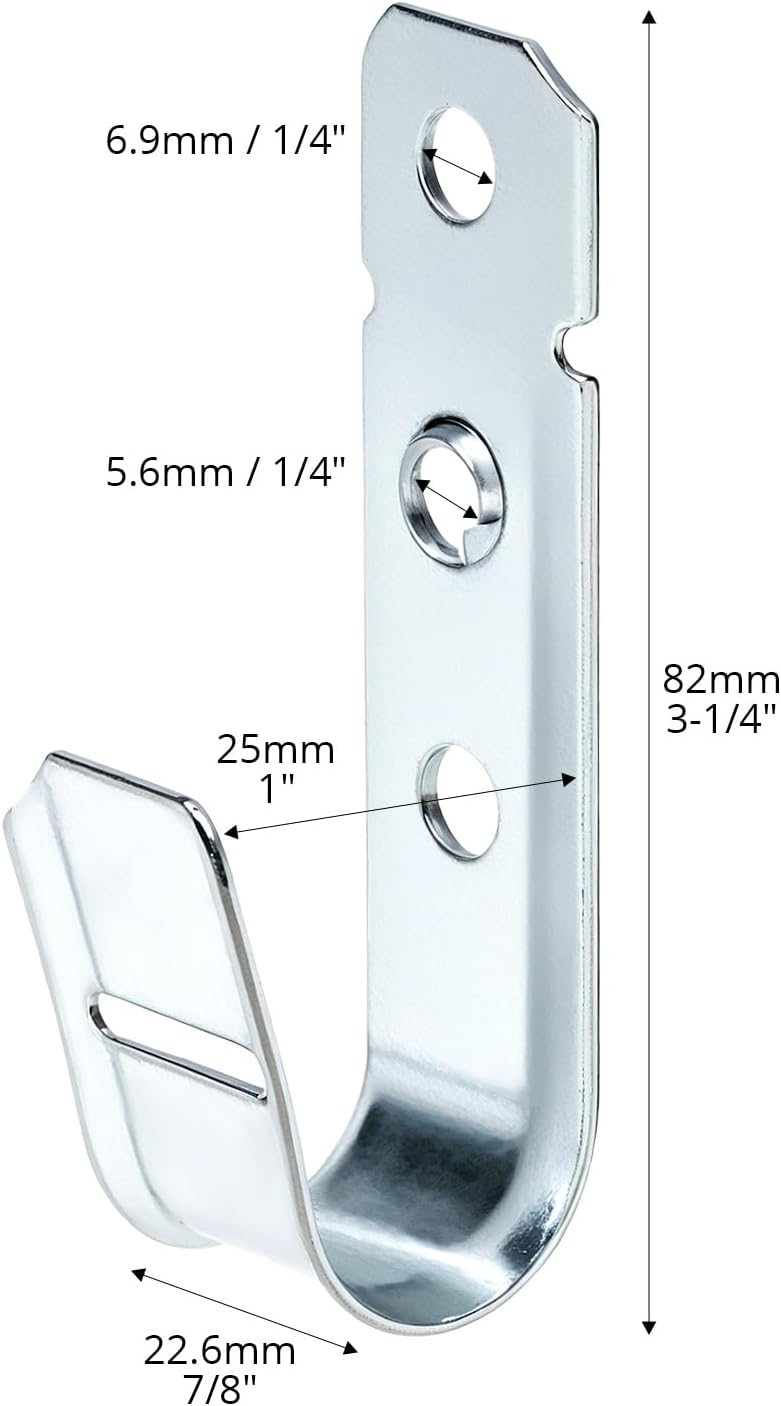 QWORK ケーブルサポート Jフック 50個パック 3/4インチ 壁取り付け亜鉛メッキケーブルフック ワイヤー管理用