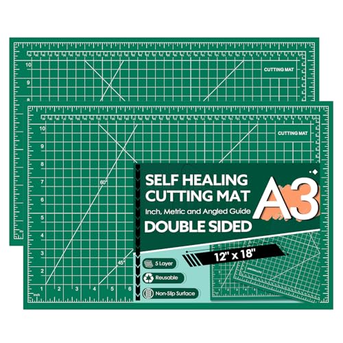 2 Packs Self Healing Cutting Mat 12" x 18" Rotary