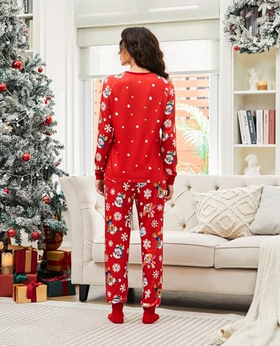 Paw Patrol Family Matching Christmas Pajamas Set for Holiday Mommy and Me Cartoon Print Cozy PJs for Kids & Adults3
