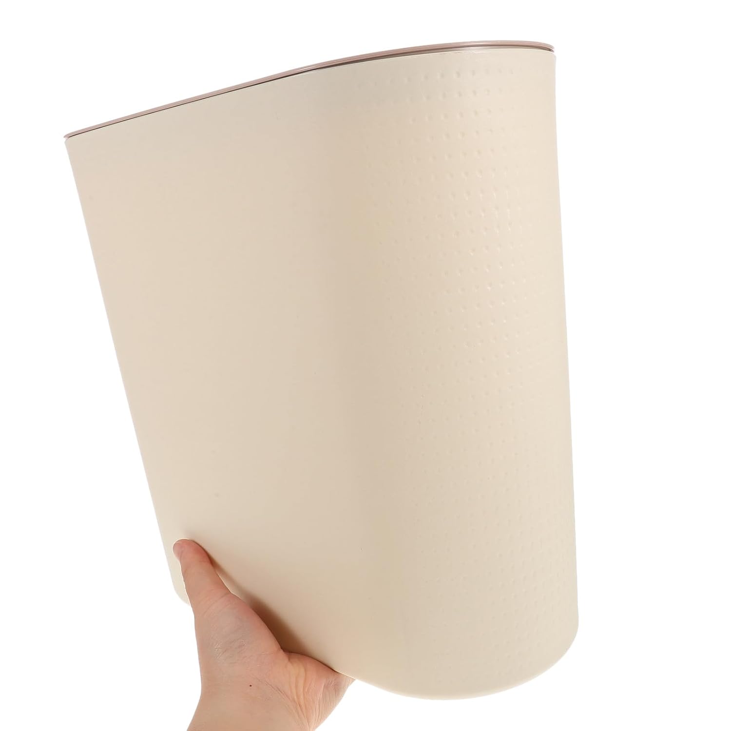 Large Narrow Space Garbage Bin with Lid, Indoor Bathroom Trash Can for Kitchen, Bedroom, Office Use, White Plastic Wastebasket for Home Storage and Organization