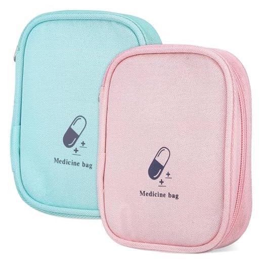 Holibanna 2 Unidades Maleta Médica Vazia Bolsa De Remédio Bolsa Para Guardar Comprimidos Bolsa De Primeiros Socorros Doméstica Organizador De Doméstico Viagem Zíper Tecido Oxford Impermeável
