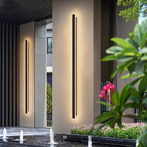 Lundwa 2 Pack 56.3inch Long Outdoor LED Wall Lights 45W Black 3000K Warm White Porch Lights Acrylic Waterproof IP65 Exterior Wall Light Fixtures for House Patio Porch Courtyard by lundwa - Used condition - CA$99.12