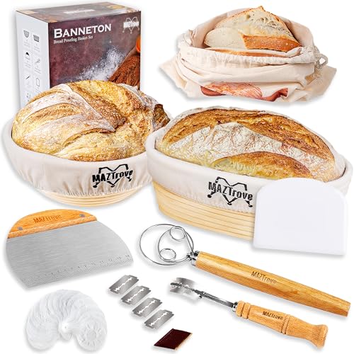 Banneton Bread Proofing Basket Gift Set of 2 - Proofing Baskets 10