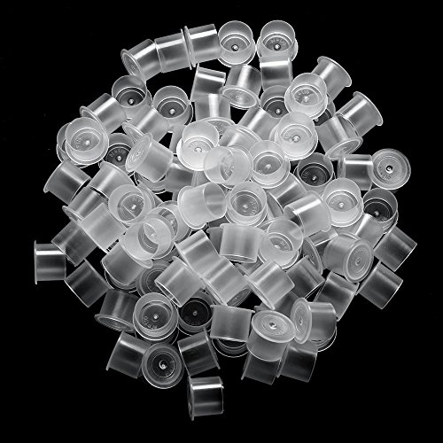 Tattoo Ink Caps Small - Combofix 500pcs Tattoo Ink Cups With Base White Disposable Plastic Tattoo Ink Caps Small Size 11mm for Microblading Pigment Tattoo ink Tattoo Kits Tattoo Supplies