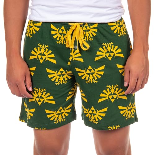 Nintendo The Legend of Zelda Pajamas Men's Royal Hyrule Crest Wingcrest PJ Lounge Shorts - Main Image