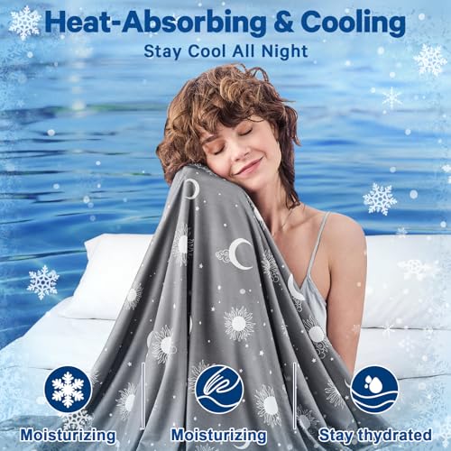 Image of inhand Cooling Blanket Full Size (80 inchx90 inch) - Double Sided Cooling Blankets for Hot Sleepers, Breathable Soft Lightweight Summer Blanket for Beach, Sofa Bed Couch, Room Decor, Gifts for Women Ink Grey