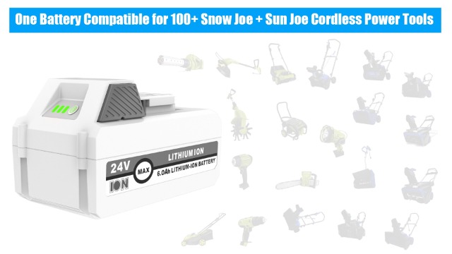 Amazon.com: 24V 6.0Ah Battery and Fast Charger for Snow Joe & Sun