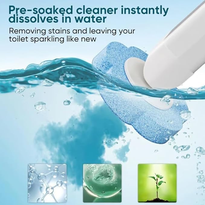 Einweg-Toilettenbürsten-Set, 24 Nachfüllungen, hygienische WC-Bürste mit Halter & Ersatzköpfen, ideal für die Reinigung von Waschbecken & Badewanne (Grau)