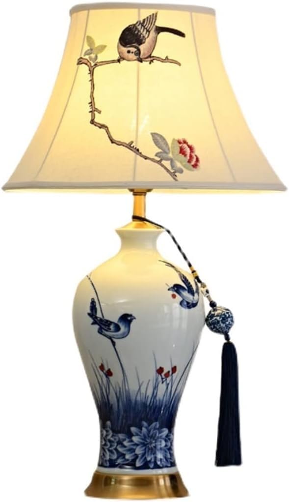 DFAEEKIYO Desk lamp Chinese Table Lamp Classical Living Room Study Decorative Vase Ceramic American Master Bedroom Bedside