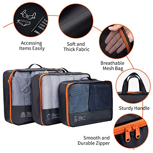 Dimj Packing Cubes For Suitcases,8 Sets Travel Luggage Organizers For Travel Accessories With Waterproof Shoe Bag And Lightweight Durable Packing Pouches. (Black) #TOP3