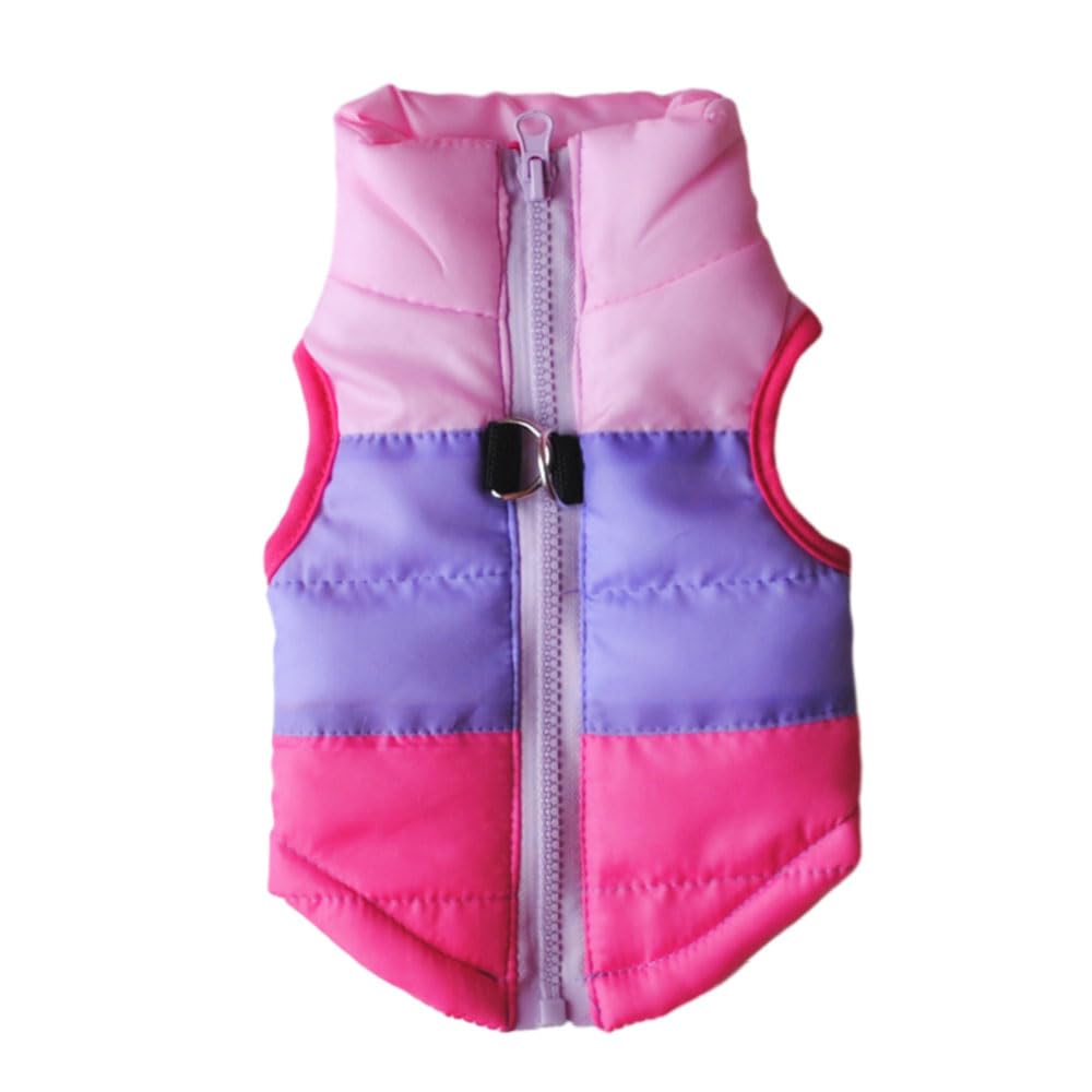 FANSU Dog Coats Reversible Dog Coats Waterproof Windproof Warm Dogs Jacket Winter Vest for Medium Dogs (XS,Pink Purple)
