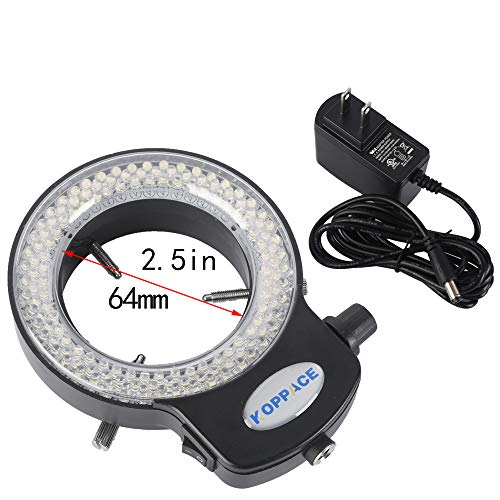 KOPPACE 3.5X-90X Black Binocular Stereo Microscope 144 LED Ring Light Mobile Phone Repair Microscope WF10X and WF20X Eyepieces