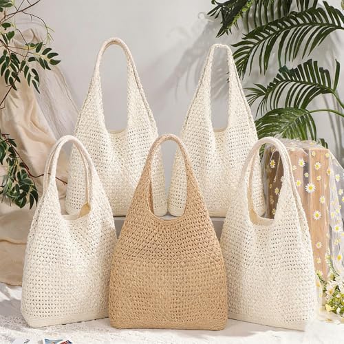 JarThenaAMCS 6 Pcs Bolsas Tote de Crochet para damas de honor miniatura 3
