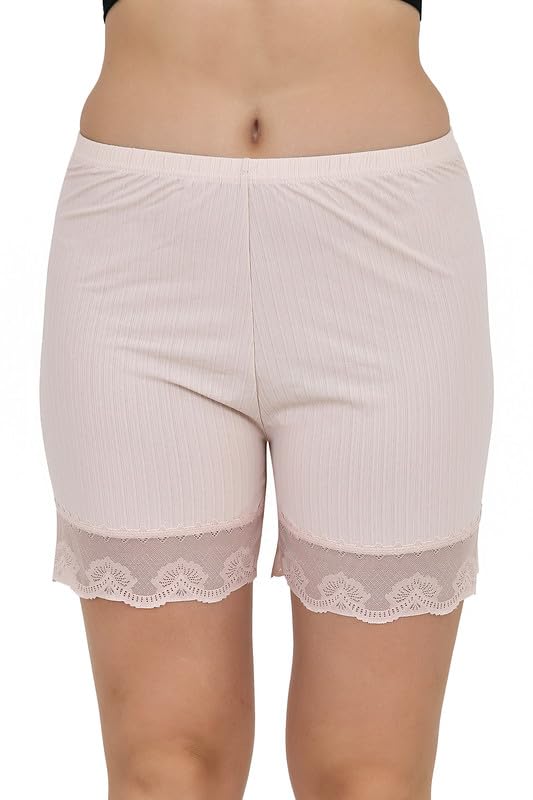 olsic Women Light Lace Patchwork Thin Relaxed Fit Stretchy Safety Shorts Pants Elastic Ultra-Thin Skirt Shorts-picture-43