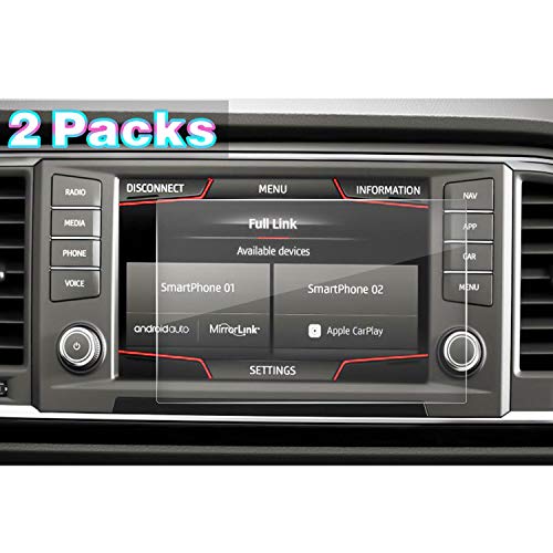 LFOTPP Seat Ateca 8 Pulgadas Protector Pantalla Navegación, Pet Película Protectora GPS Radio Coche Interior Accesorios (2 Unidades) Cover