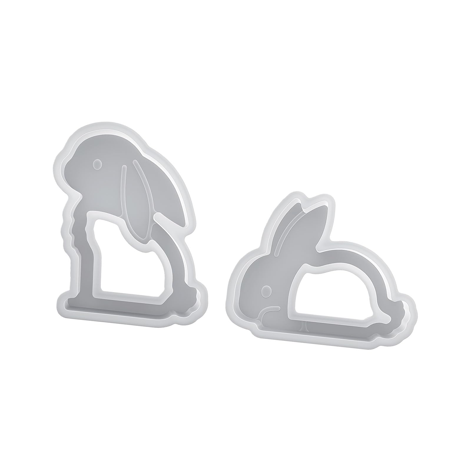 Kalttoy 2Pcs Silicone Hollow Rabbits for Artistic Holders and Craft Projects Silicone Hollow Rabbits