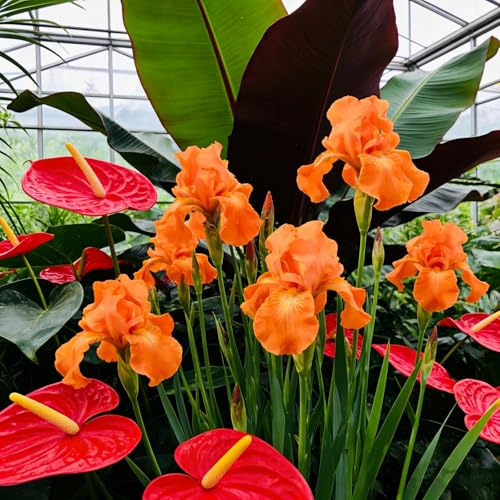 Hermoso iris, bulbo resistente, perenne, romántico, regalo, decoración de interiores, jardín.-4 bulbo-H