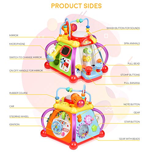 WolVolk Educational Kids Toddler Baby Toy Musical Activity Cube Play Center with Lights, Lots of Functions and Skills for Learning and Development - Thumbnail 2