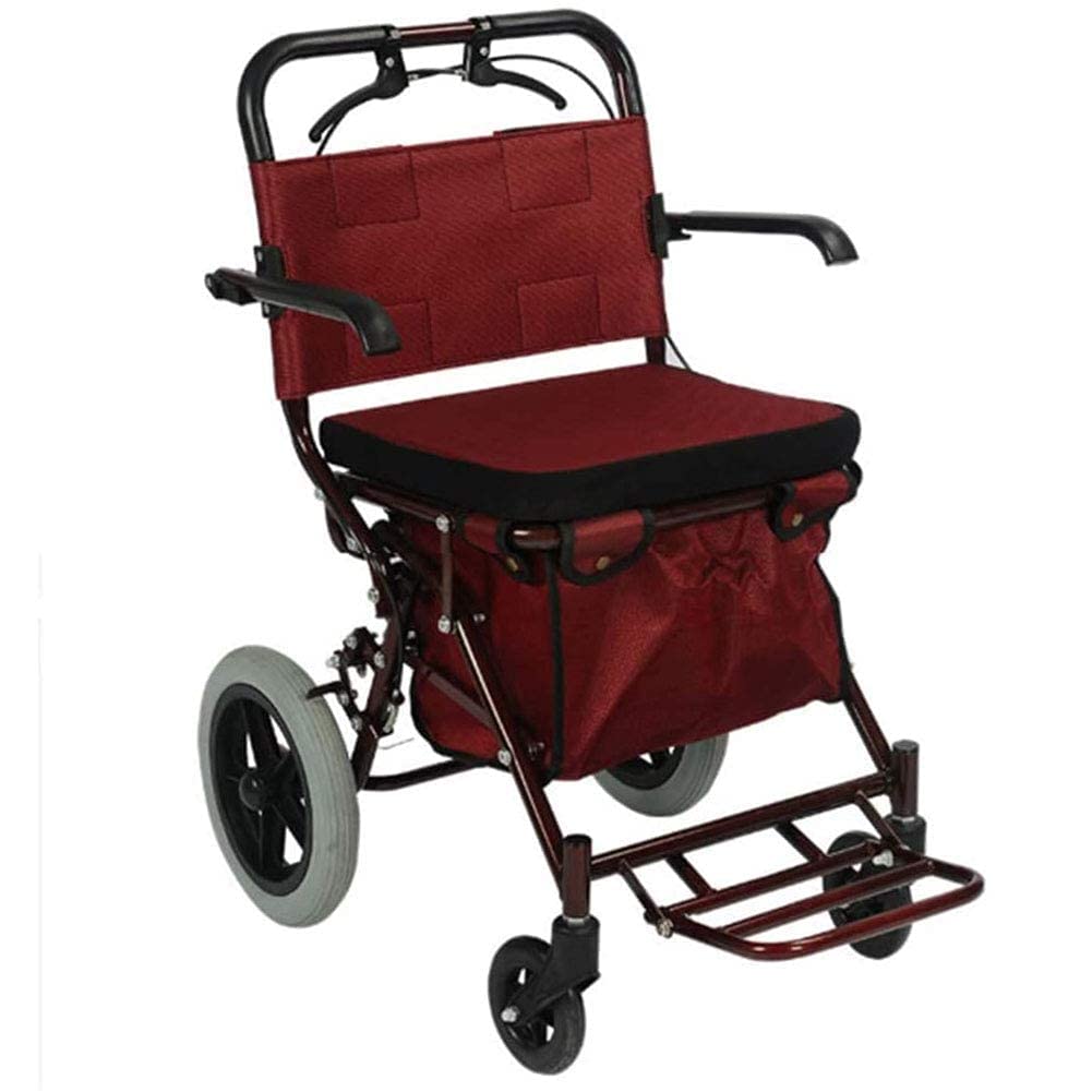 UWYTGF Walker for Seniors Wheelchairs Lightweight,Foldable Frame Mobility Aids Attendant-Propelled,Portable Hand Push Shopping Cart Ultra Light Walker Rollator Walker,Dura