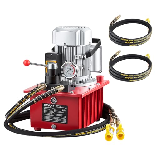 Image of VEVOR Electric Hydraulic Pump, 750W 10,000 PSI, 120V Double Acting Electric Driven Hydraulic Pump Power Pack Unit, with Manual Valve, 2.1 Gallon / 8L, for Punching, Bending, Double Acting Cylinders