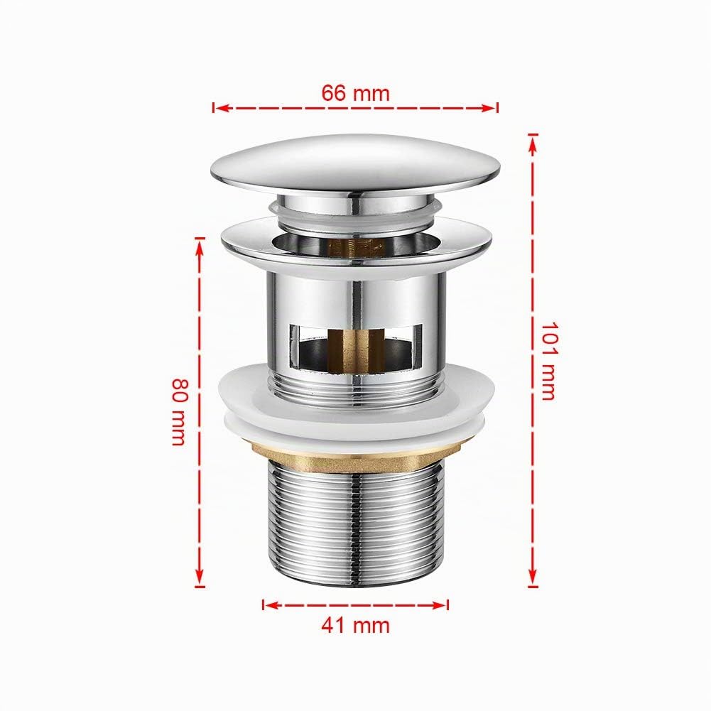 Grifema G11003 - Mezclador Monomando Lavado Latón,Cromo & Ibergrif, Scarico Lavabo Bagno Universale Pop Up 1/4 '', Valvola Piletta Lavandino Click Clack