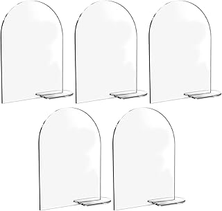 GOOHOCHY 5set Acrylic Table Card Digital Signage Table Menu Holder Transparent Sign Holder Practical Label Stand Acrylic Table Numbers Number Display Stand Indicator Arched
