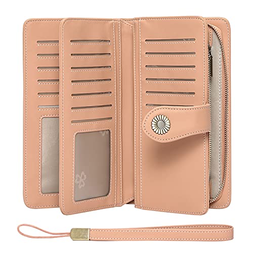 SENDEFN Ladies Purse,Genuine Leather with RFID Protection Large Capacity Women's Wallet