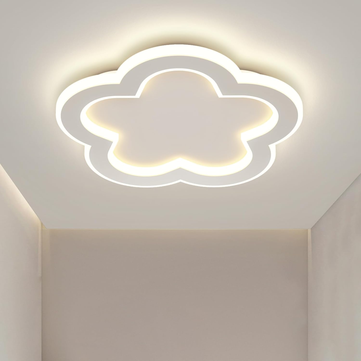 Modern LED Ceiling Light 9.8inch Semi Flush Mount Ceiling Fixture Light 21w with Remote Control(3000k-6000k) Entryway Light Fixture for Entryway Corridors Kitchen Laundry Room (White)