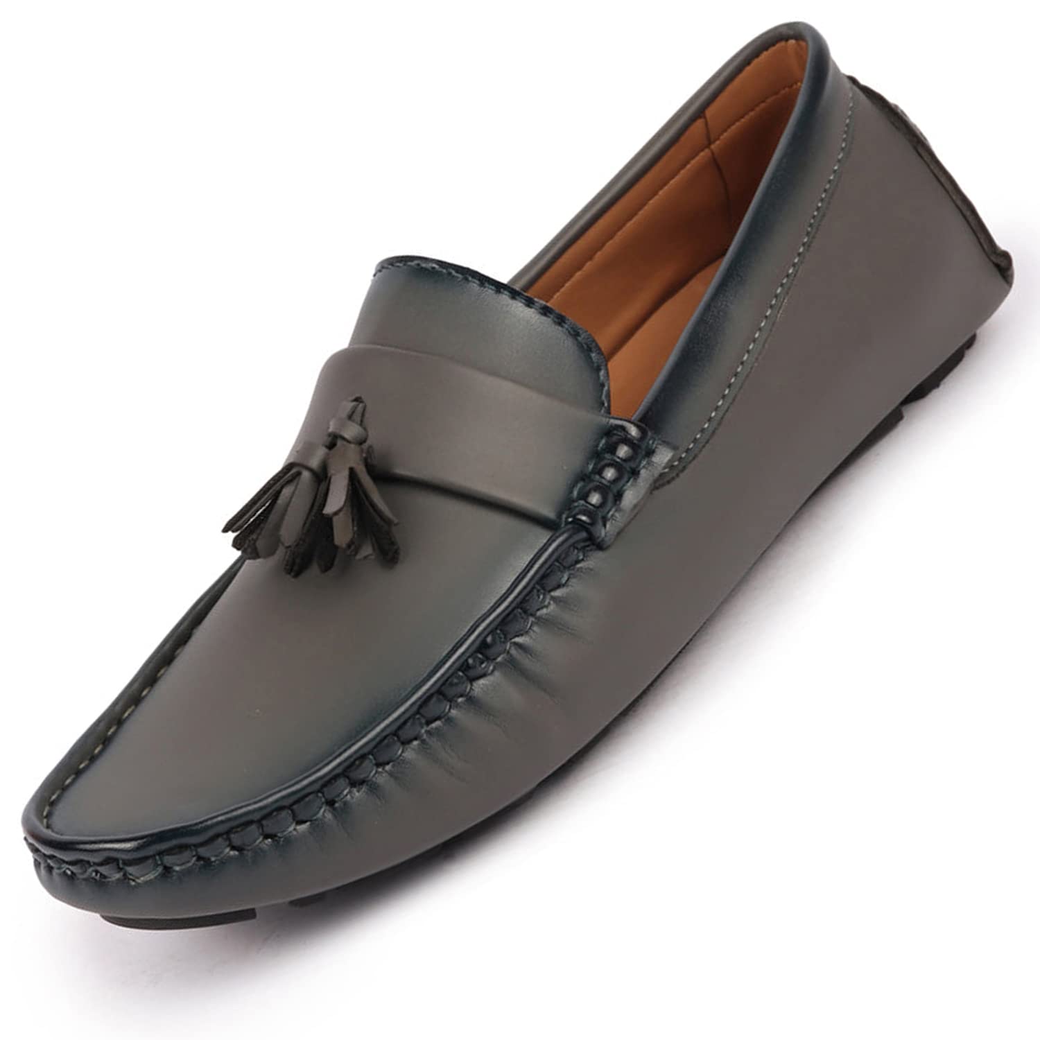 FAUSTO FST FOSMC-2027 GREY-40 Mens Grey Driving Outdoor Tassel Loafer and Moccasin Shoes (6 UK) (B0BFL87X9V) Amazon Price History, Amazon Price Tracker