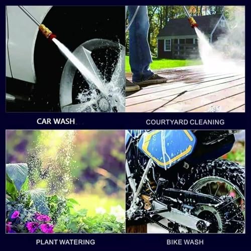 Image of Wireless High Pressure Car Washer & Car Cleaning 48V Rechargeable Electric Pressure Washer Gun Machine Tool for Top Flexible Pressure Washer Hose (Double Battery Gun) (S7)